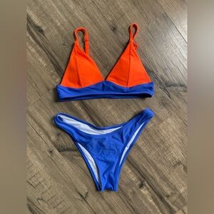 Cupshe Small "Neon Orange & Blue" Bikini